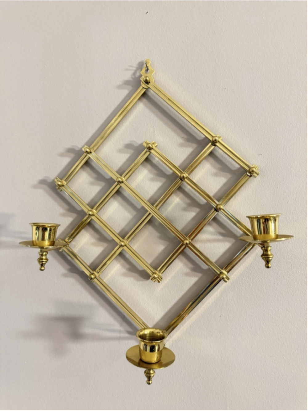 Brass Accordion Wall Sconce Candlestick Holder Retired VTG Partylite Adjustable